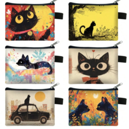 Cat Print Coin Purse