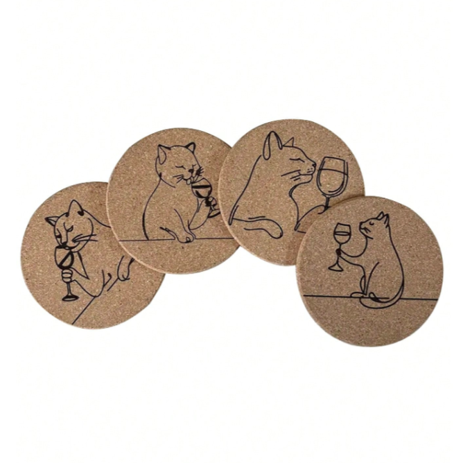 Cork Coasters 4pc