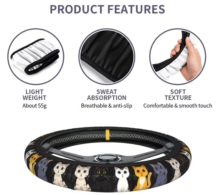 Neoprene Steering Wheel Cover - Image 2